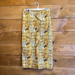 Somethingnew Womens A line skirt midi side zip variant snvictoria hw twist artsy